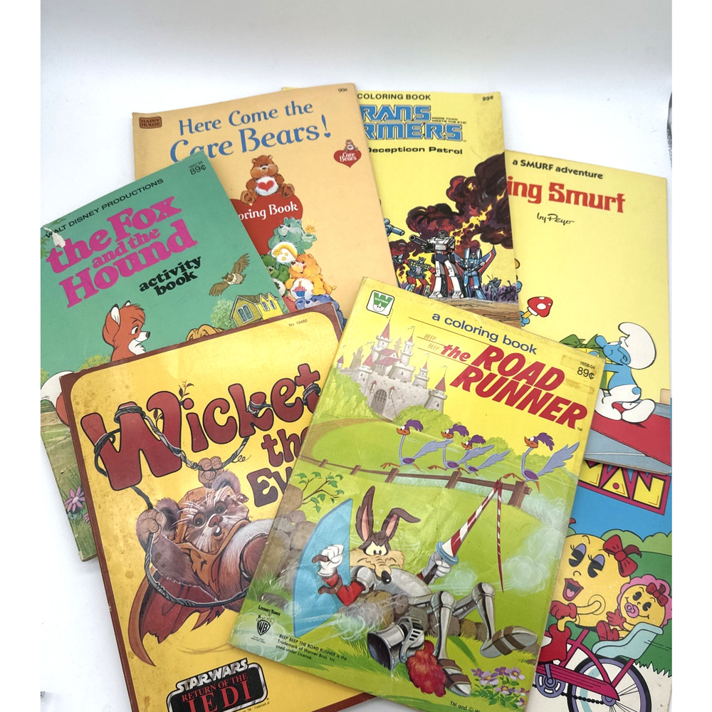 Vintage Coloring Activity Books Lot of 7 Educational Reading New/Used